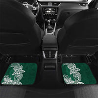 Polynesian Car Mats Tropical Santa - Plumeria Green Vintage LT7 Set 2pcs - Back Green - Polynesian Pride