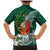 Polynesian Family Matching Mermaid Dress and Hawaiian Shirt Tropical Santa - Plumeria Green Vintage