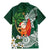 Polynesian Family Matching Mermaid Dress and Hawaiian Shirt Tropical Santa - Plumeria Green Vintage