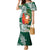 Polynesian Family Matching Mermaid Dress and Hawaiian Shirt Tropical Santa - Plumeria Green Vintage