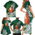 Polynesian Family Matching Short Sleeve Bodycon Dress and Hawaiian Shirt Tropical Santa - Plumeria Green Vintage