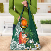 Polynesian Grocery Bag Tropical Santa - Plumeria Green Vintage LT7 - Polynesian Pride