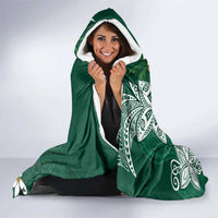 Polynesian Hooded Blanket Tropical Santa - Plumeria Green Vintage LT7 - Polynesian Pride
