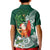 Polynesian Kid Polo Shirt Tropical Santa - Plumeria Green Vintage