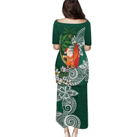Polynesian Puletasi Tropical Santa - Plumeria Green Vintage LT7 - Polynesian Pride