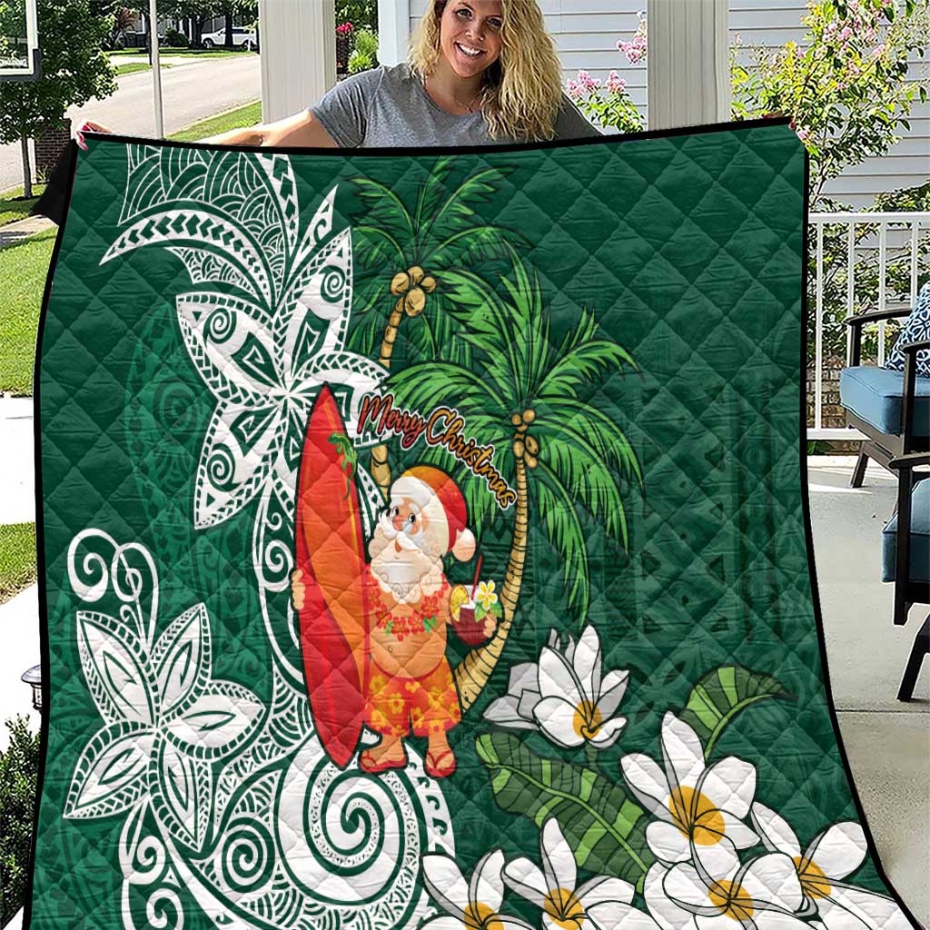 Polynesian Quilt Tropical Santa - Plumeria Green Vintage LT7 Green - Polynesian Pride