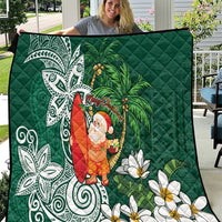 Polynesian Quilt Tropical Santa - Plumeria Green Vintage LT7 Green - Polynesian Pride