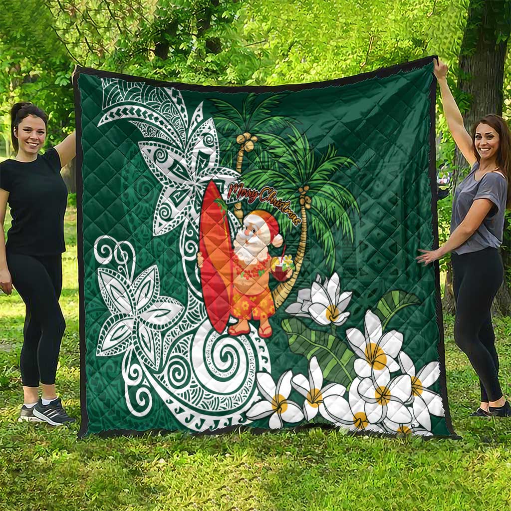 Polynesian Quilt Tropical Santa - Plumeria Green Vintage LT7 - Polynesian Pride