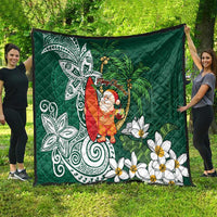Polynesian Quilt Tropical Santa - Plumeria Green Vintage LT7 - Polynesian Pride