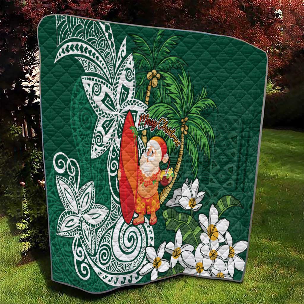 Polynesian Quilt Tropical Santa - Plumeria Green Vintage LT7 - Polynesian Pride