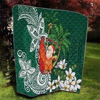 Polynesian Quilt Tropical Santa - Plumeria Green Vintage LT7 - Polynesian Pride
