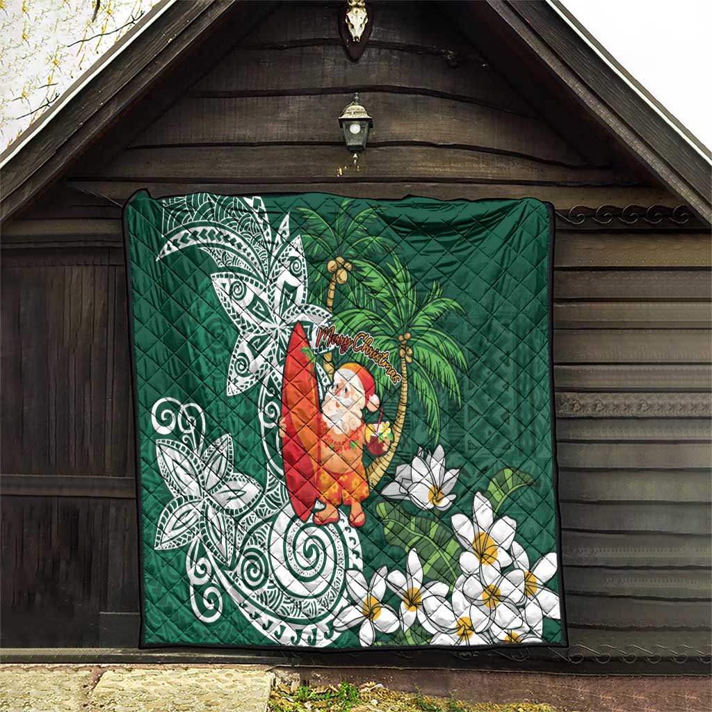 Polynesian Quilt Tropical Santa - Plumeria Green Vintage LT7 - Polynesian Pride