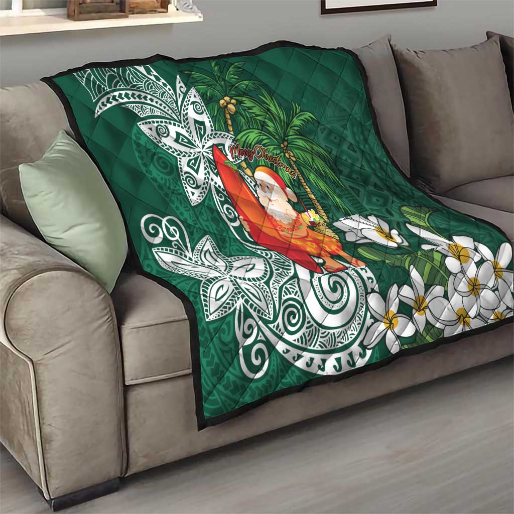 Polynesian Quilt Tropical Santa - Plumeria Green Vintage LT7 - Polynesian Pride