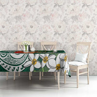 Polynesian Tablecloth Tropical Santa - Plumeria Green Vintage LT7 - Polynesian Pride
