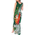 Polynesian Tank Maxi Dress Tropical Santa - Plumeria Green Vintage