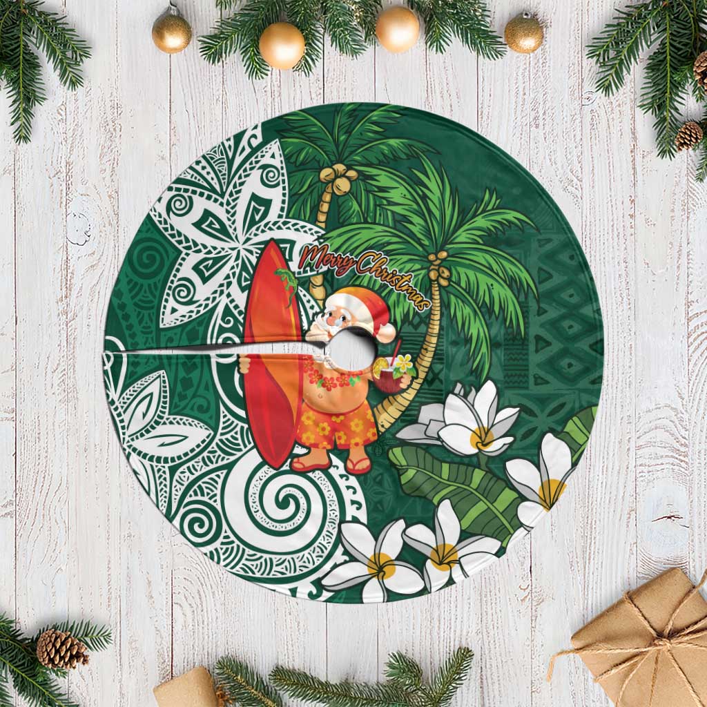 Polynesian Tree Skirt Tropical Santa - Plumeria Green Vintage LT7 Casual Green - Polynesian Pride