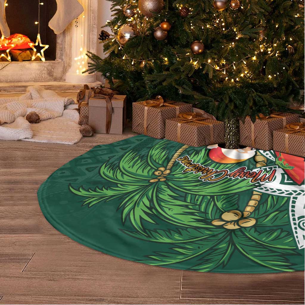 Polynesian Tree Skirt Tropical Santa - Plumeria Green Vintage LT7 - Polynesian Pride