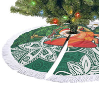 Polynesian Tree Skirt Tropical Santa - Plumeria Green Vintage LT7 - Polynesian Pride