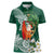 Polynesian Women Polo Shirt Tropical Santa - Plumeria Green Vintage