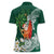 Polynesian Women Polo Shirt Tropical Santa - Plumeria Green Vintage