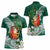 Polynesian Women Polo Shirt Tropical Santa - Plumeria Green Vintage