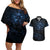 New Zealand Matariki Couples Matching Off Shoulder Short Dress and Hawaiian Shirt Cosmic Style LT7 Galaxy - Polynesian Pride