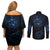 New Zealand Matariki Couples Matching Off Shoulder Short Dress and Long Sleeve Button Shirt Cosmic Style LT7 - Polynesian Pride