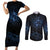 New Zealand Matariki Couples Matching Short Sleeve Bodycon Dress and Long Sleeve Button Shirt Cosmic Style LT7 Galaxy - Polynesian Pride