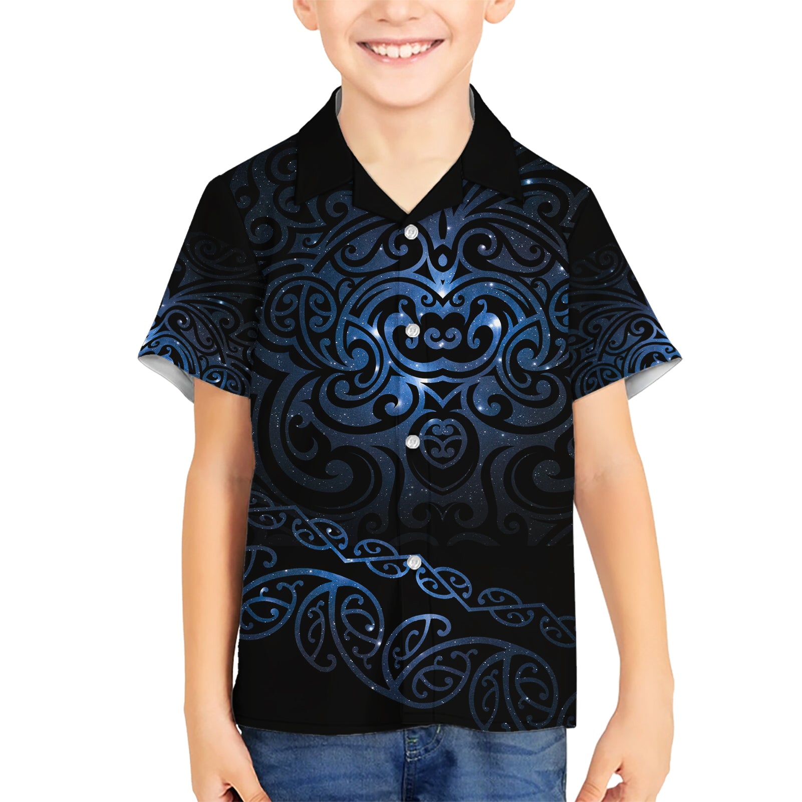 New Zealand Matariki Kid Hawaiian Shirt Cosmic Style LT7 Kid Galaxy - Polynesian Pride