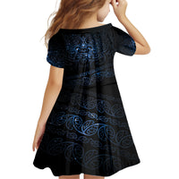 New Zealand Matariki Kid Short Sleeve Dress Cosmic Style LT7 - Polynesian Pride