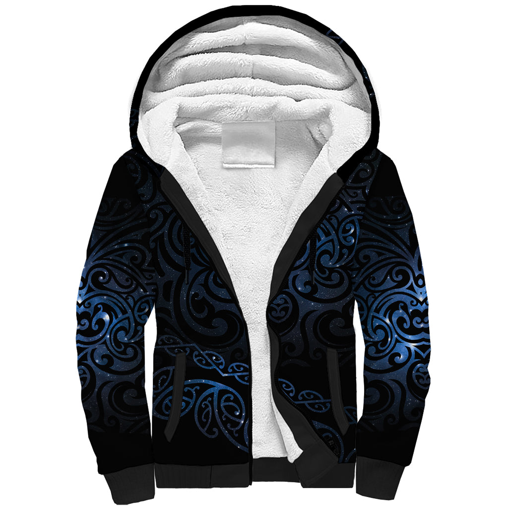 New Zealand Matariki Sherpa Hoodie Cosmic Style LT7 Unisex Galaxy - Polynesian Pride