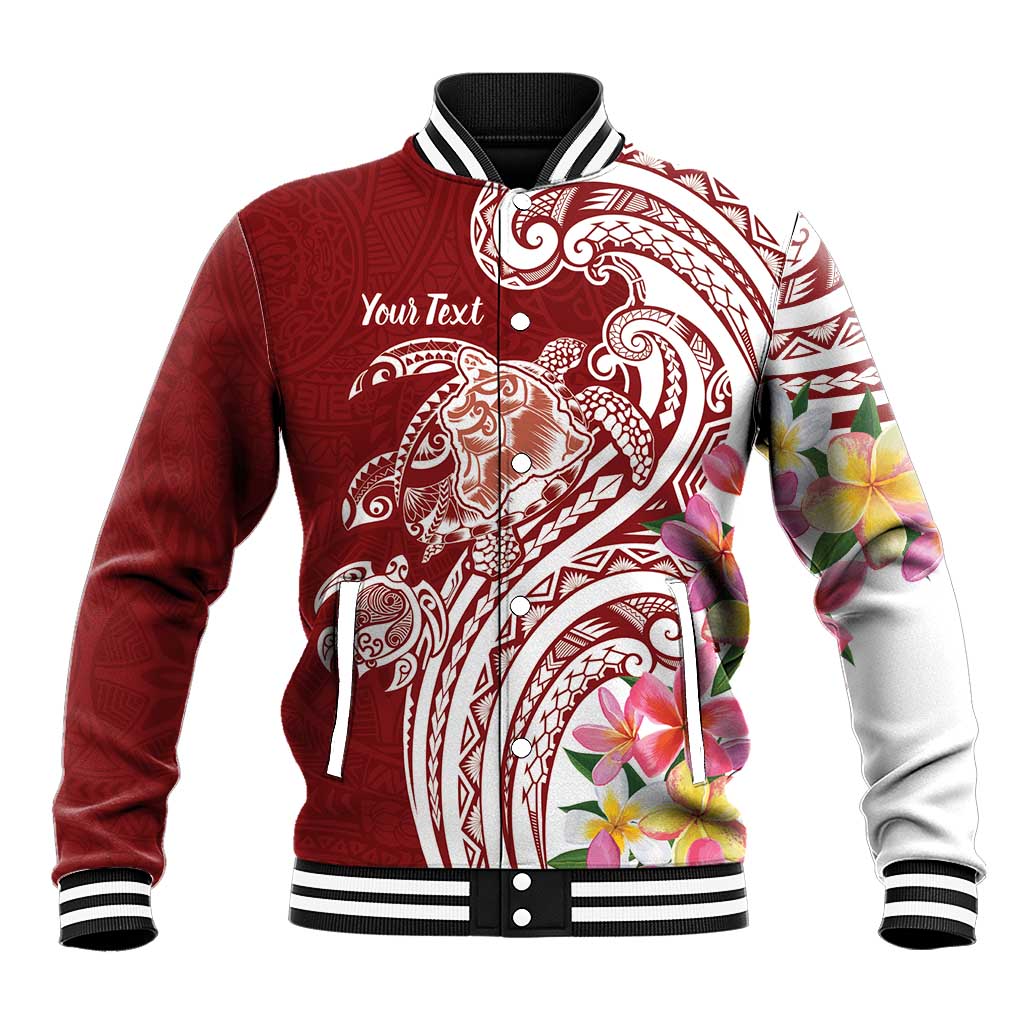 Aloha Hawaii Island Personalized Baseball Jacket Crimson Dreamy Turtle LT7 Unisex Red - Polynesian Pride