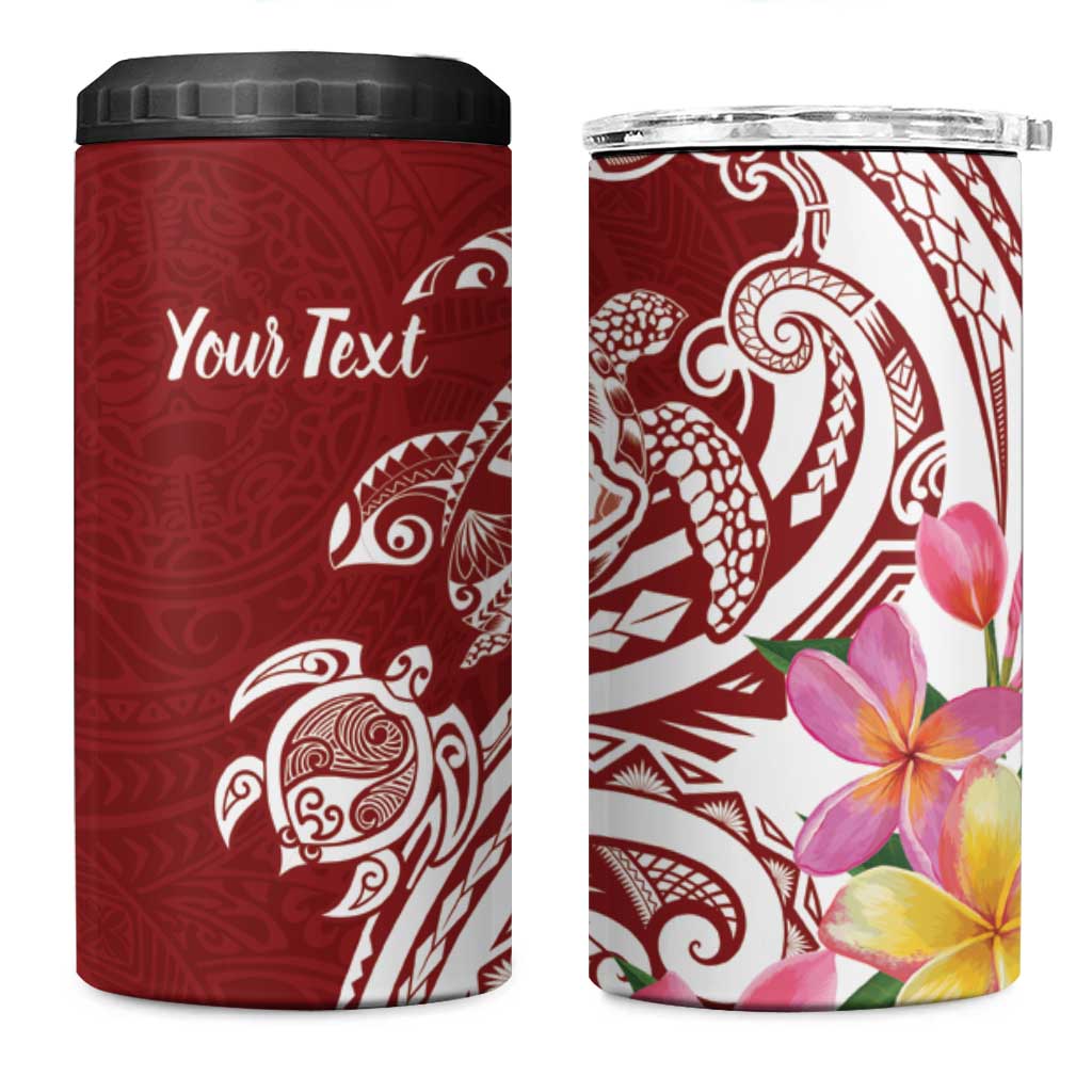 Aloha Hawaii Island Personalized 4 in 1 Can Cooler Tumbler Crimson Dreamy Turtle LT7 One Size: 16 oz Red - Polynesian Pride