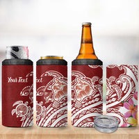 Aloha Hawaii Island Personalized 4 in 1 Can Cooler Tumbler Crimson Dreamy Turtle LT7 - Polynesian Pride