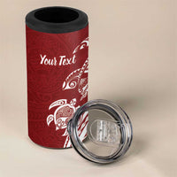 Aloha Hawaii Island Personalized 4 in 1 Can Cooler Tumbler Crimson Dreamy Turtle LT7 - Polynesian Pride