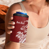 Aloha Hawaii Island Personalized 4 in 1 Can Cooler Tumbler Crimson Dreamy Turtle LT7 - Polynesian Pride