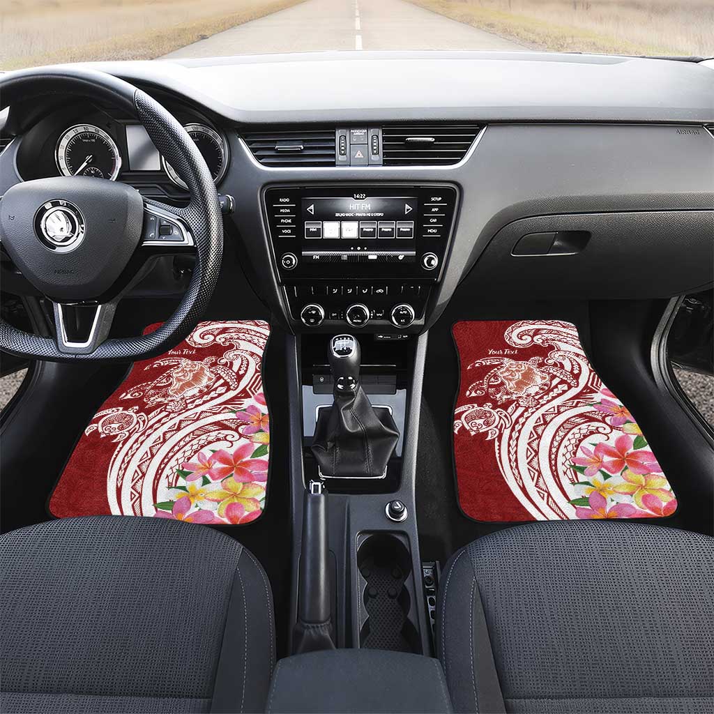 Aloha Hawaii Island Personalized Car Mats Crimson Dreamy Turtle LT7 Set 2pcs - Front Red - Polynesian Pride
