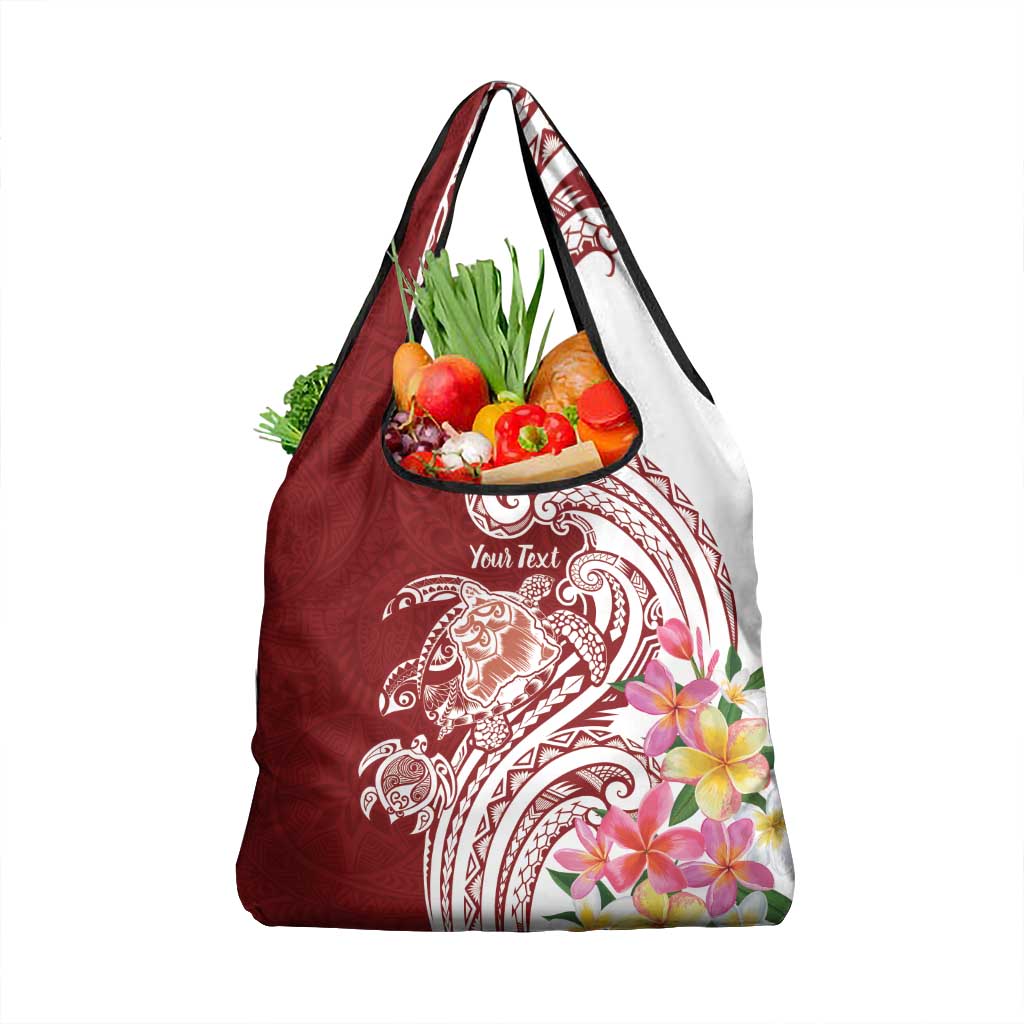 Aloha Hawaii Island Personalized Grocery Bag Crimson Dreamy Turtle LT7 1-pack One Size Red - Polynesian Pride