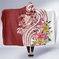Aloha Hawaii Island Personalized Hooded Blanket Crimson Dreamy Turtle LT7 One Size Red - Polynesian Pride