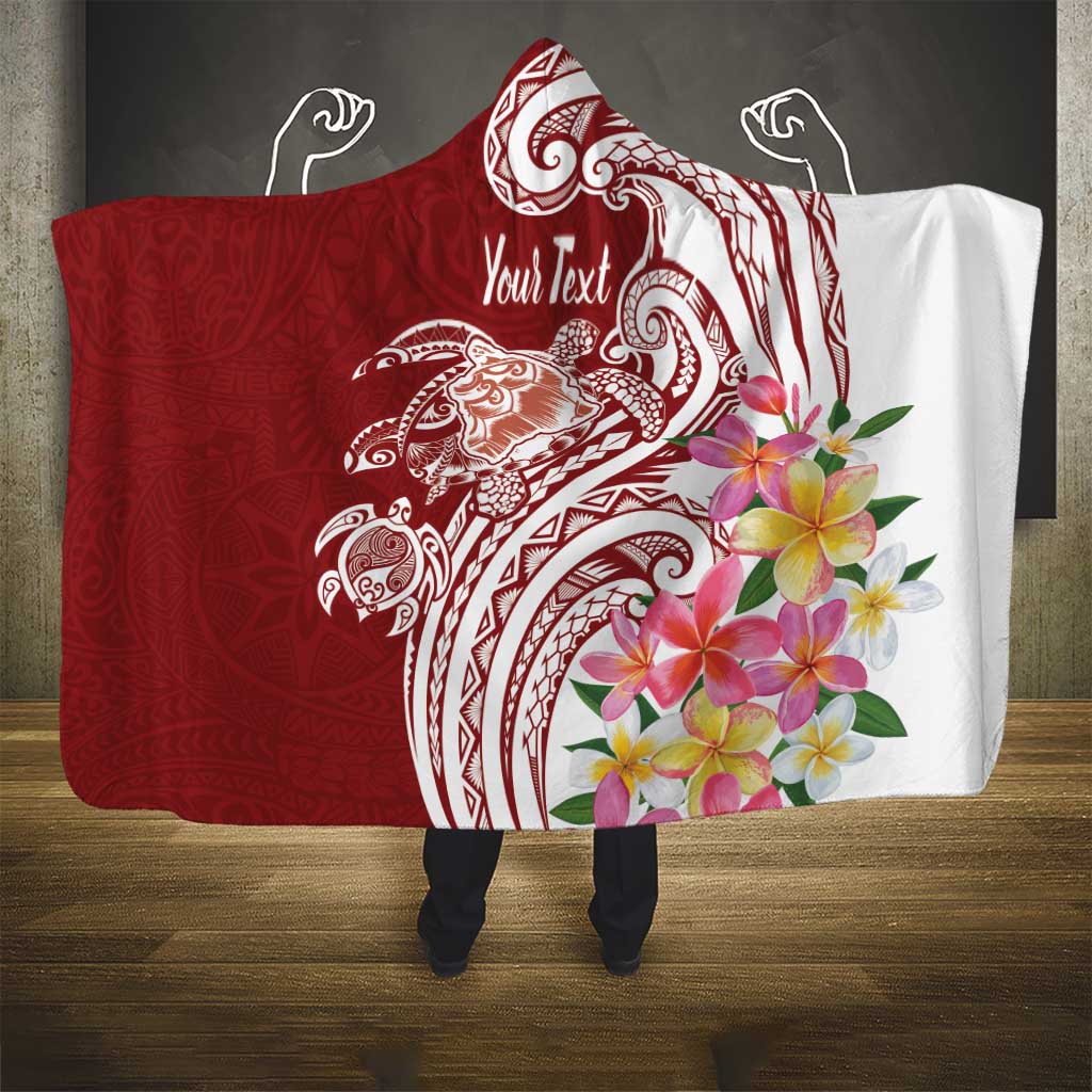 Aloha Hawaii Island Personalized Hooded Blanket Crimson Dreamy Turtle LT7 - Polynesian Pride