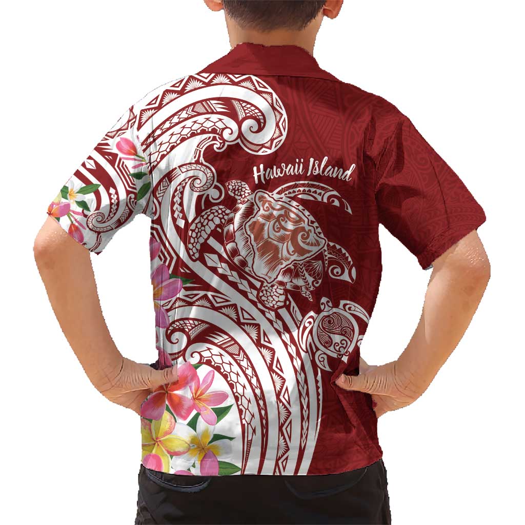Aloha Hawaii Island Personalized Kid Hawaiian Shirt Crimson Dreamy Turtle LT7 - Polynesian Pride