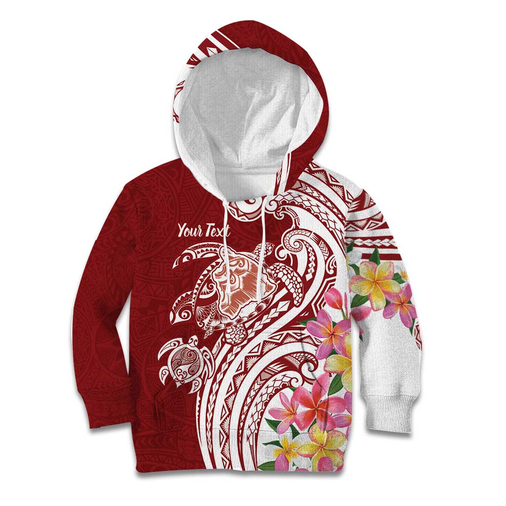 Aloha Hawaii Island Personalized Kid Hoodie Crimson Dreamy Turtle LT7 Hoodie Red - Polynesian Pride