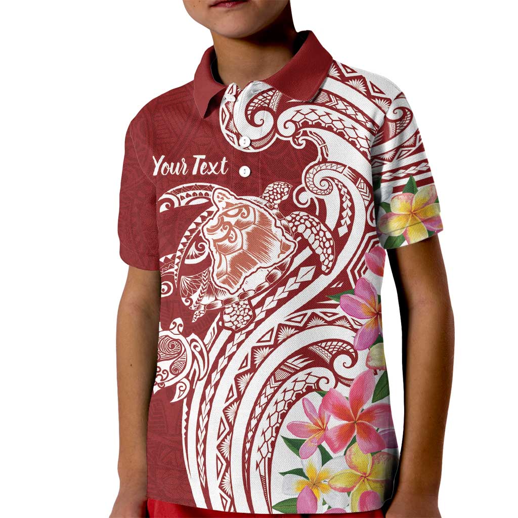 Aloha Hawaii Island Personalized Kid Polo Shirt Crimson Dreamy Turtle LT7 Kid Red - Polynesian Pride