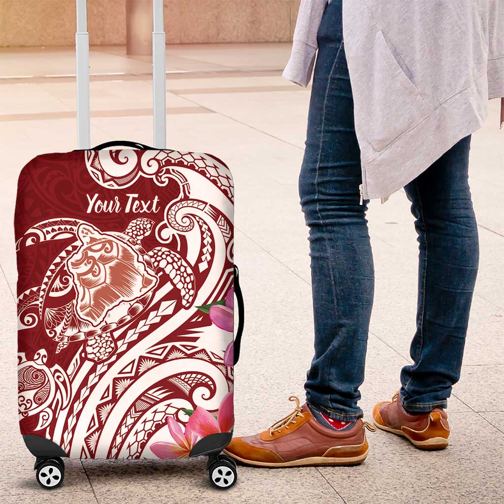 Aloha Hawaii Island Personalized Luggage Cover Crimson Dreamy Turtle LT7 Red - Polynesian Pride