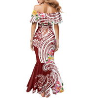 Aloha Hawaii Island Personalized Mermaid Dress Crimson Dreamy Turtle LT7 - Polynesian Pride
