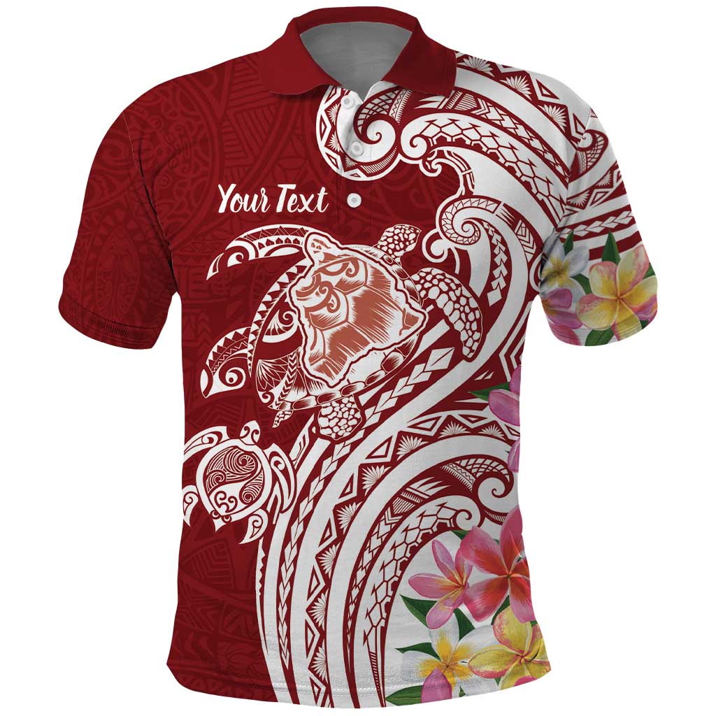 Aloha Hawaii Island Personalized Polo Shirt Crimson Dreamy Turtle LT7 Red - Polynesian Pride