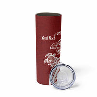 Aloha Hawaii Island Personalized Skinny Tumbler Crimson Dreamy Turtle LT7 - Polynesian Pride