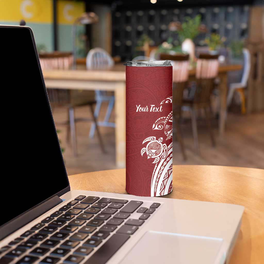 Aloha Hawaii Island Personalized Skinny Tumbler Crimson Dreamy Turtle LT7 - Polynesian Pride