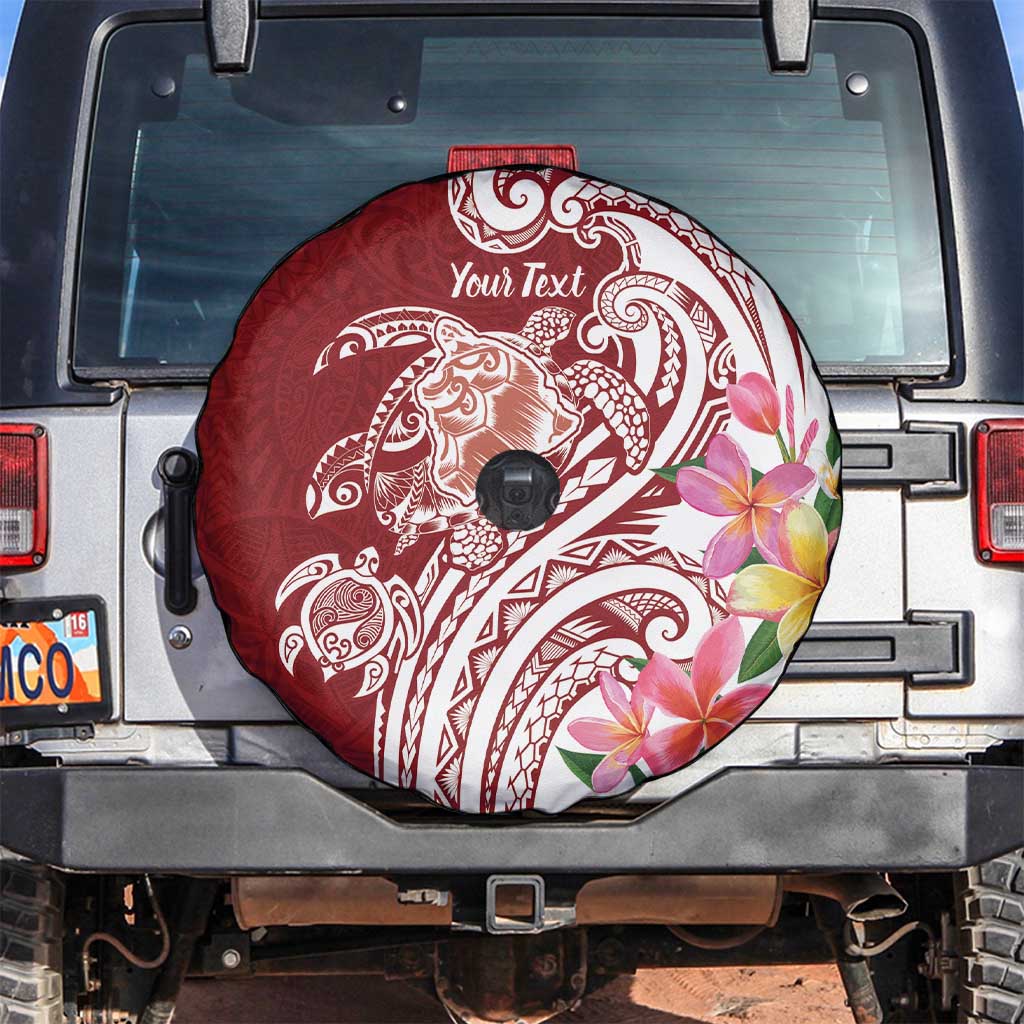 Aloha Hawaii Island Personalized Spare Tire Cover Crimson Dreamy Turtle LT7 Red - Polynesian Pride