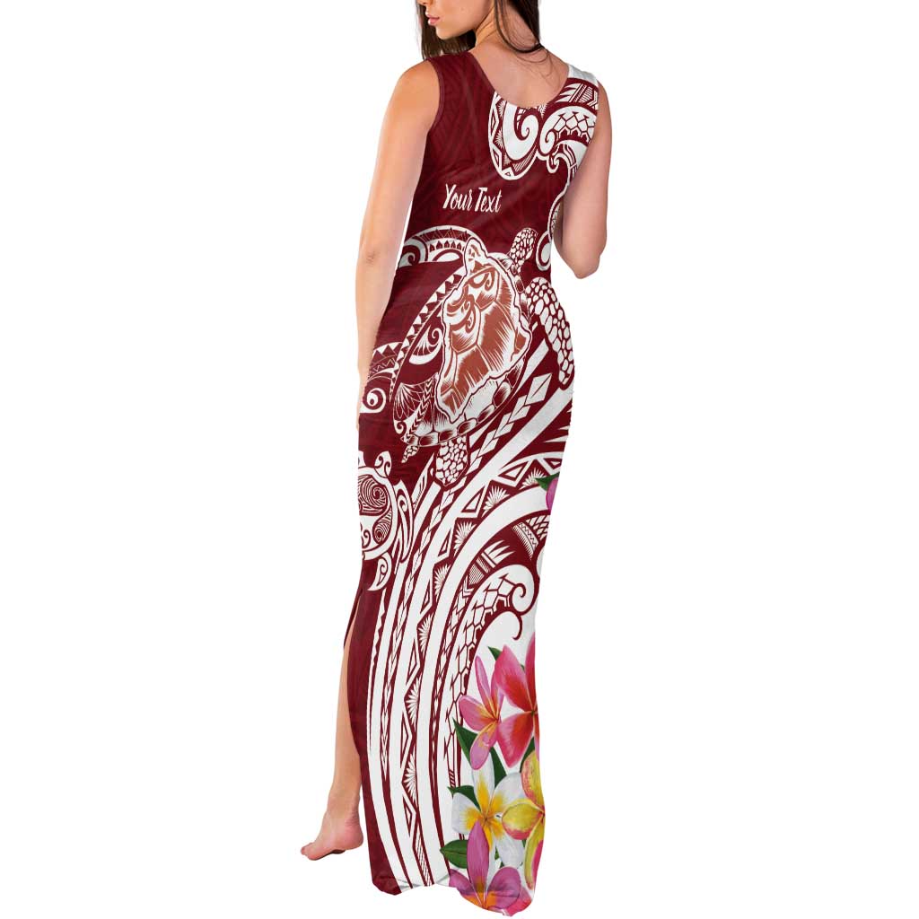 Aloha Hawaii Island Personalized Tank Maxi Dress Crimson Dreamy Turtle LT7 - Polynesian Pride